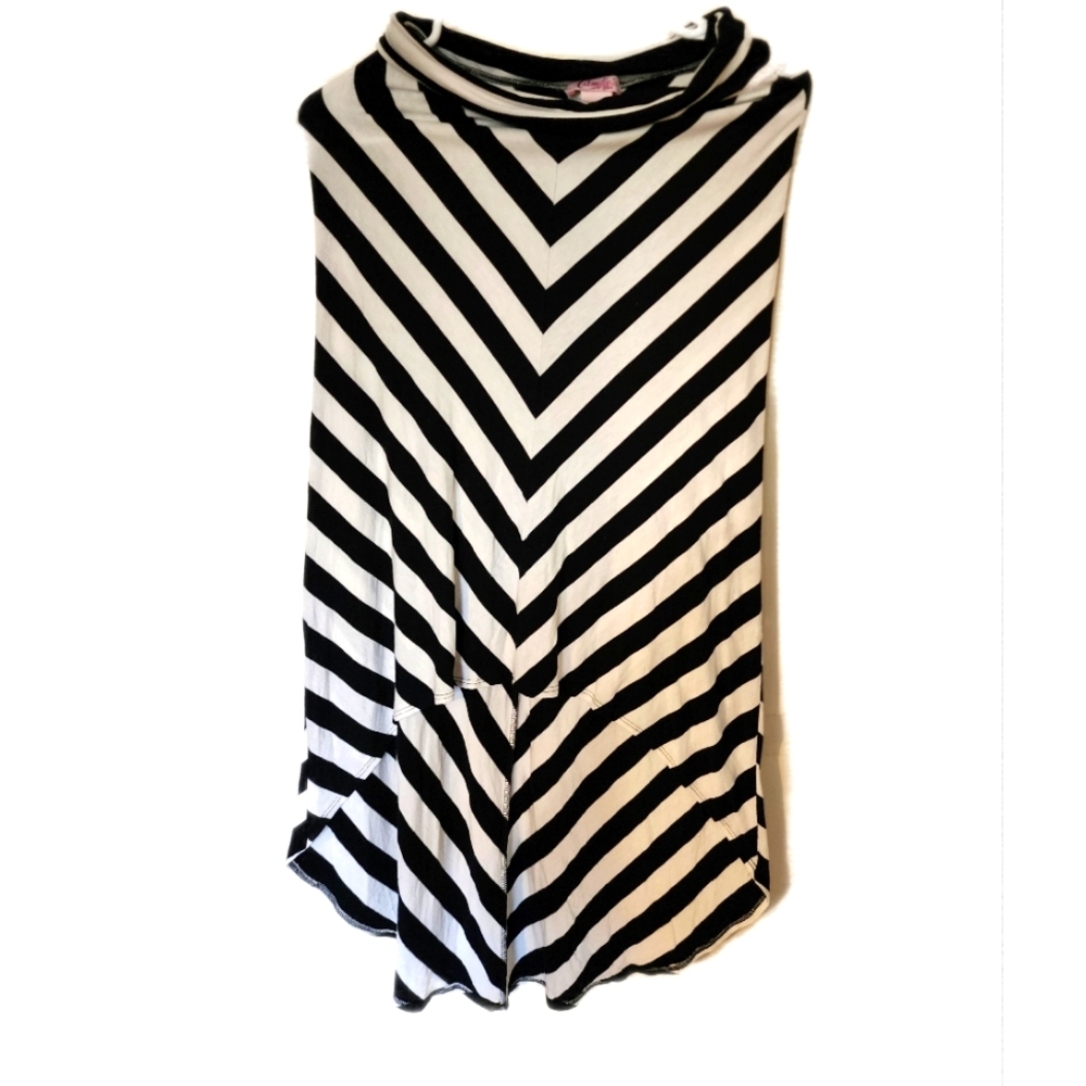 High Low Knit Striped Skirts